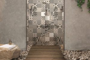 International Ceramics designer tiles outdoor paving patio poolside feature wall
