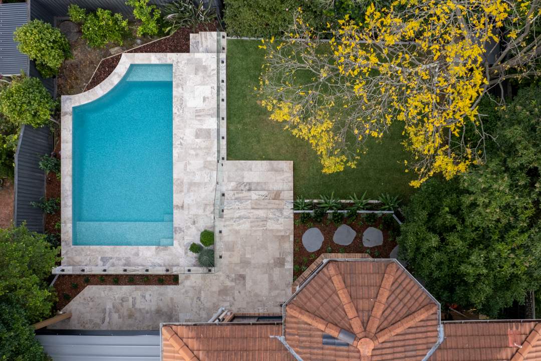 Aquastone Pools and Landscapes- Overhead shot of Pool